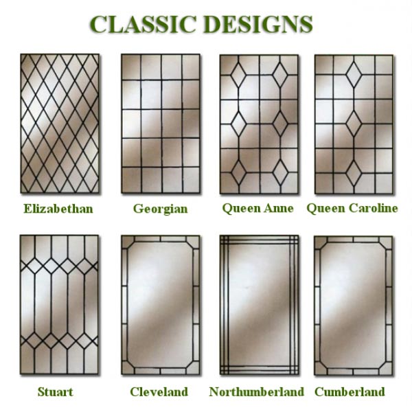 Leaded glass selection designs